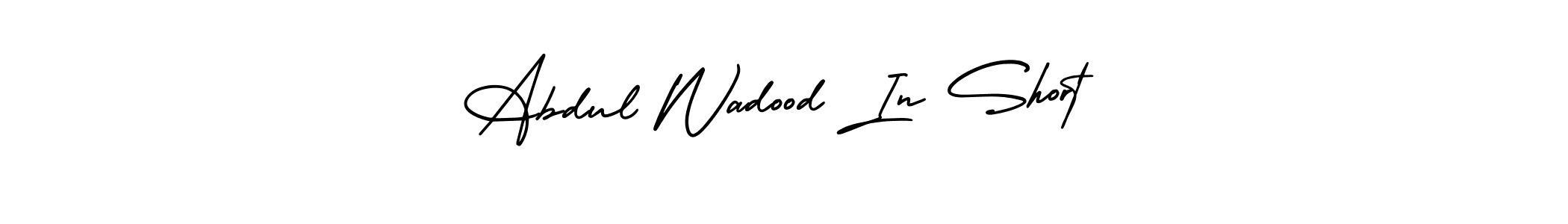 How to make Abdul Wadood In Short name signature. Use AmerikaSignatureDemo-Regular style for creating short signs online. This is the latest handwritten sign. Abdul Wadood In Short signature style 3 images and pictures png