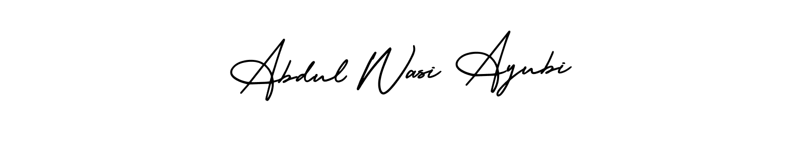 This is the best signature style for the Abdul Wasi Ayubi name. Also you like these signature font (AmerikaSignatureDemo-Regular). Mix name signature. Abdul Wasi Ayubi signature style 3 images and pictures png