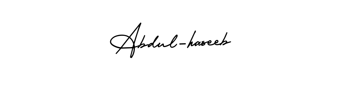 This is the best signature style for the Abdul-haseeb name. Also you like these signature font (AmerikaSignatureDemo-Regular). Mix name signature. Abdul-haseeb signature style 3 images and pictures png