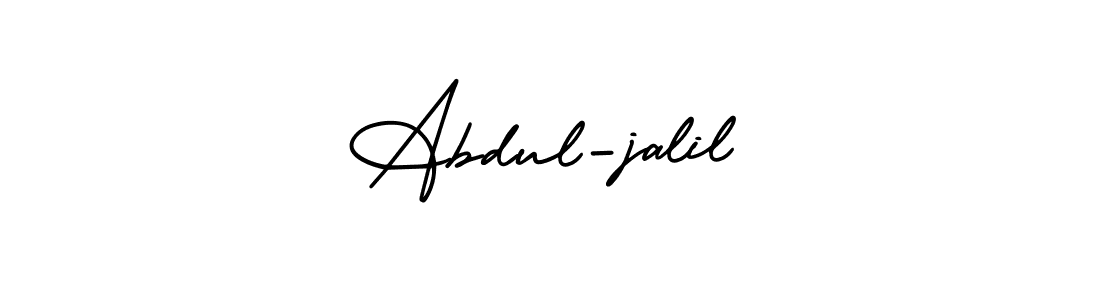 This is the best signature style for the Abdul-jalil name. Also you like these signature font (AmerikaSignatureDemo-Regular). Mix name signature. Abdul-jalil signature style 3 images and pictures png