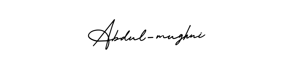 Use a signature maker to create a handwritten signature online. With this signature software, you can design (AmerikaSignatureDemo-Regular) your own signature for name Abdul-mughni. Abdul-mughni signature style 3 images and pictures png