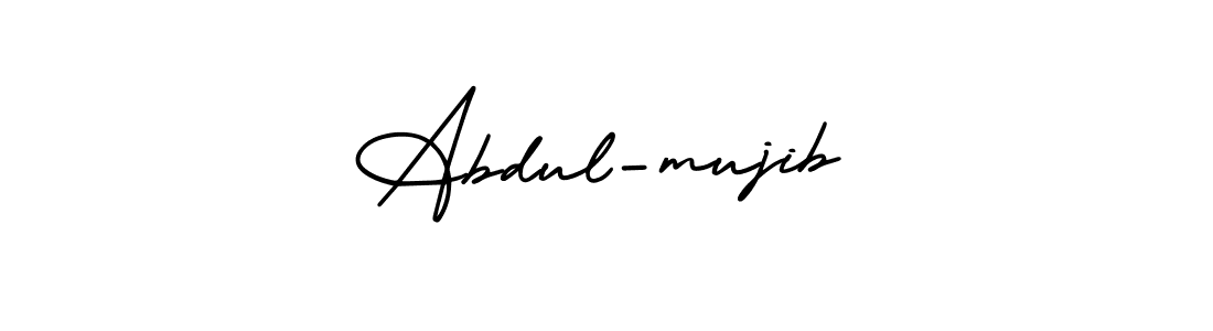 This is the best signature style for the Abdul-mujib name. Also you like these signature font (AmerikaSignatureDemo-Regular). Mix name signature. Abdul-mujib signature style 3 images and pictures png