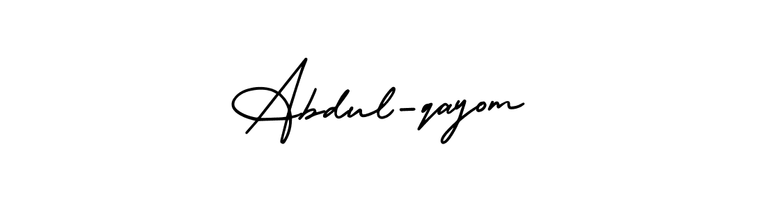 How to make Abdul-qayom name signature. Use AmerikaSignatureDemo-Regular style for creating short signs online. This is the latest handwritten sign. Abdul-qayom signature style 3 images and pictures png