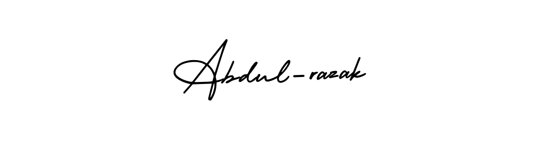 This is the best signature style for the Abdul-razak name. Also you like these signature font (AmerikaSignatureDemo-Regular). Mix name signature. Abdul-razak signature style 3 images and pictures png