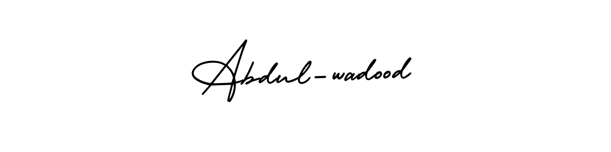 Use a signature maker to create a handwritten signature online. With this signature software, you can design (AmerikaSignatureDemo-Regular) your own signature for name Abdul-wadood. Abdul-wadood signature style 3 images and pictures png