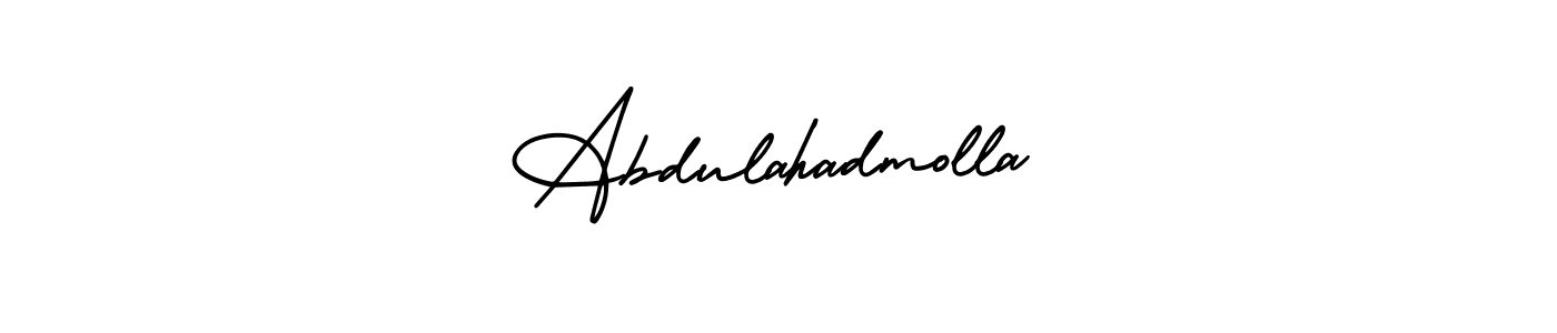 This is the best signature style for the Abdulahadmolla name. Also you like these signature font (AmerikaSignatureDemo-Regular). Mix name signature. Abdulahadmolla signature style 3 images and pictures png