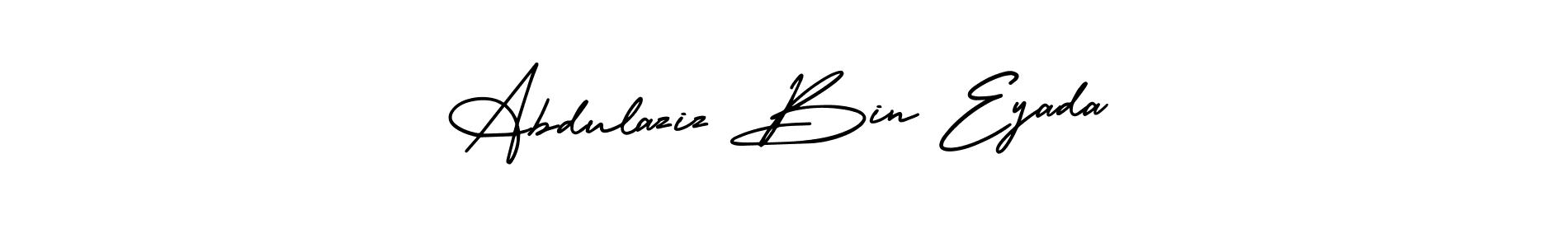 The best way (AmerikaSignatureDemo-Regular) to make a short signature is to pick only two or three words in your name. The name Abdulaziz Bin Eyada include a total of six letters. For converting this name. Abdulaziz Bin Eyada signature style 3 images and pictures png