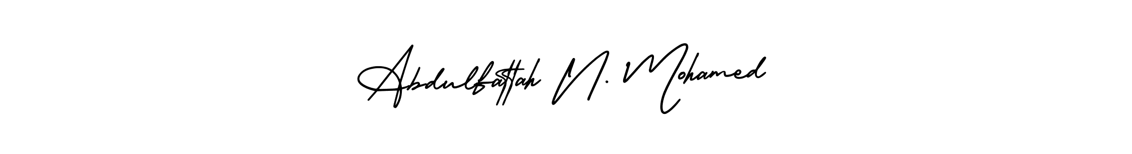 How to Draw Abdulfattah N. Mohamed signature style? AmerikaSignatureDemo-Regular is a latest design signature styles for name Abdulfattah N. Mohamed. Abdulfattah N. Mohamed signature style 3 images and pictures png