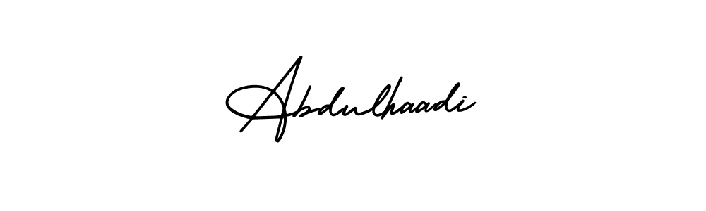 Use a signature maker to create a handwritten signature online. With this signature software, you can design (AmerikaSignatureDemo-Regular) your own signature for name Abdulhaadi. Abdulhaadi signature style 3 images and pictures png