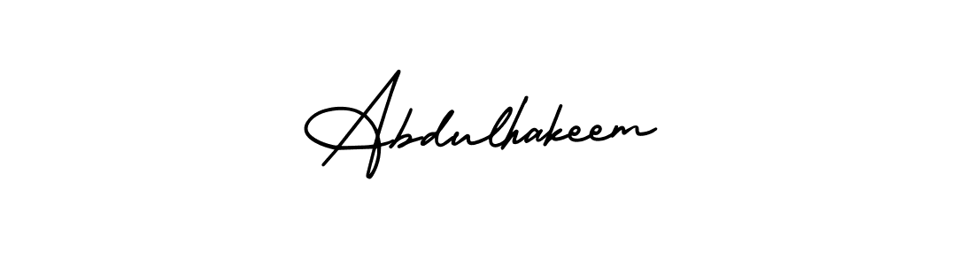 How to make Abdulhakeem name signature. Use AmerikaSignatureDemo-Regular style for creating short signs online. This is the latest handwritten sign. Abdulhakeem signature style 3 images and pictures png