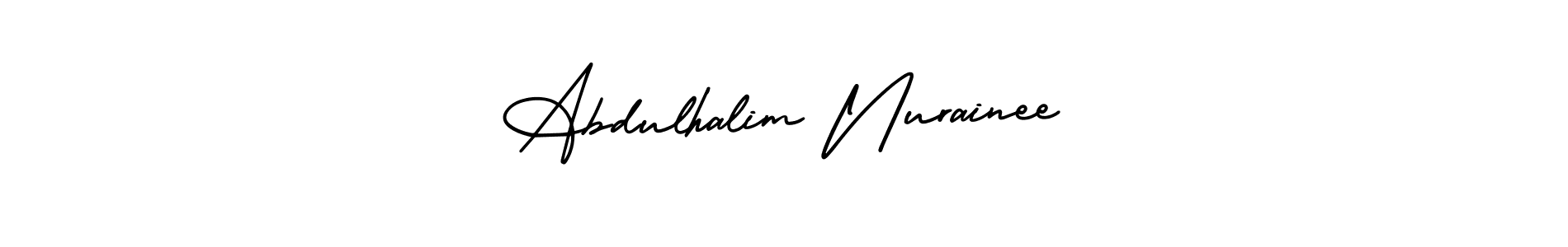 Make a beautiful signature design for name Abdulhalim Nurainee. With this signature (AmerikaSignatureDemo-Regular) style, you can create a handwritten signature for free. Abdulhalim Nurainee signature style 3 images and pictures png