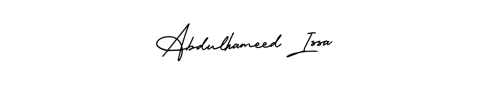 The best way (AmerikaSignatureDemo-Regular) to make a short signature is to pick only two or three words in your name. The name Abdulhameed Issa include a total of six letters. For converting this name. Abdulhameed Issa signature style 3 images and pictures png