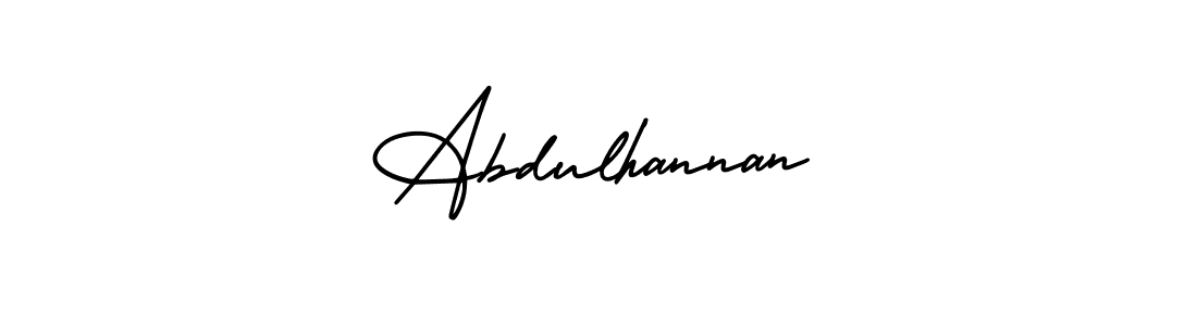 Design your own signature with our free online signature maker. With this signature software, you can create a handwritten (AmerikaSignatureDemo-Regular) signature for name Abdulhannan. Abdulhannan signature style 3 images and pictures png