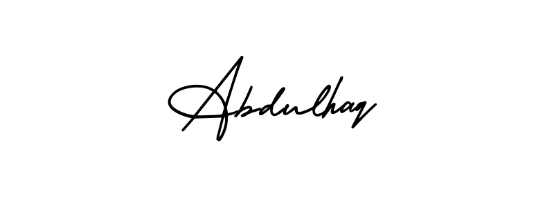 You should practise on your own different ways (AmerikaSignatureDemo-Regular) to write your name (Abdulhaq) in signature. don't let someone else do it for you. Abdulhaq signature style 3 images and pictures png