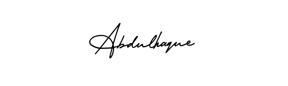 Make a beautiful signature design for name Abdulhaque. With this signature (AmerikaSignatureDemo-Regular) style, you can create a handwritten signature for free. Abdulhaque signature style 3 images and pictures png