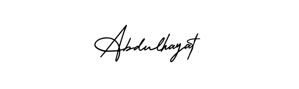 Use a signature maker to create a handwritten signature online. With this signature software, you can design (AmerikaSignatureDemo-Regular) your own signature for name Abdulhayat. Abdulhayat signature style 3 images and pictures png