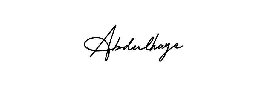 How to make Abdulhaye name signature. Use AmerikaSignatureDemo-Regular style for creating short signs online. This is the latest handwritten sign. Abdulhaye signature style 3 images and pictures png