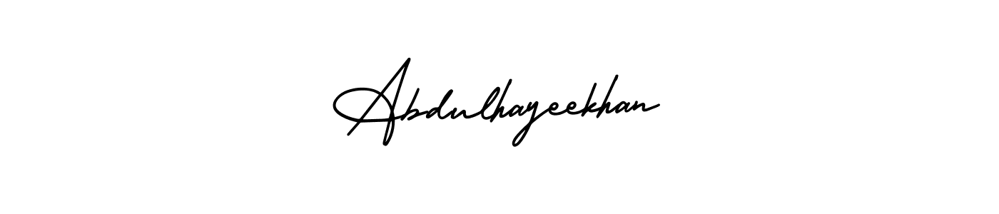 Use a signature maker to create a handwritten signature online. With this signature software, you can design (AmerikaSignatureDemo-Regular) your own signature for name Abdulhayeekhan. Abdulhayeekhan signature style 3 images and pictures png