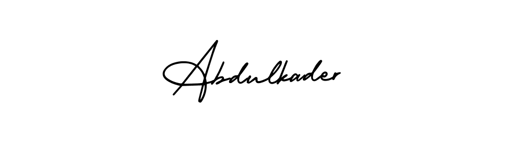 The best way (AmerikaSignatureDemo-Regular) to make a short signature is to pick only two or three words in your name. The name Abdulkader include a total of six letters. For converting this name. Abdulkader signature style 3 images and pictures png