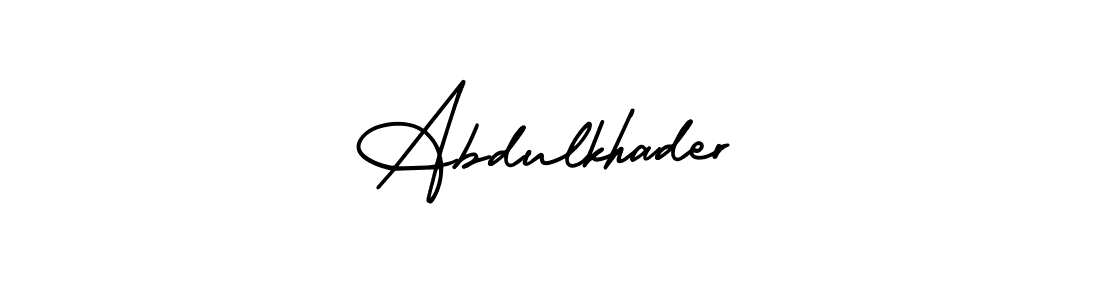 The best way (AmerikaSignatureDemo-Regular) to make a short signature is to pick only two or three words in your name. The name Abdulkhader include a total of six letters. For converting this name. Abdulkhader signature style 3 images and pictures png