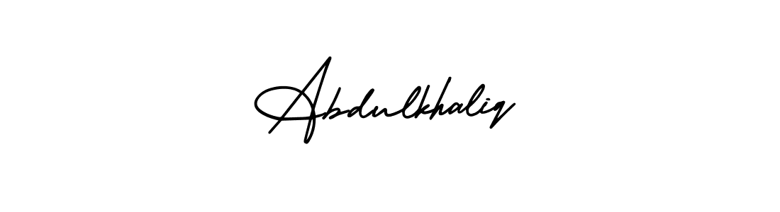 How to make Abdulkhaliq name signature. Use AmerikaSignatureDemo-Regular style for creating short signs online. This is the latest handwritten sign. Abdulkhaliq signature style 3 images and pictures png