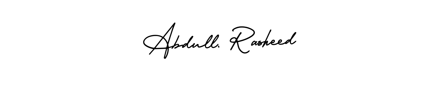 Use a signature maker to create a handwritten signature online. With this signature software, you can design (AmerikaSignatureDemo-Regular) your own signature for name Abdull, Rasheed. Abdull, Rasheed signature style 3 images and pictures png