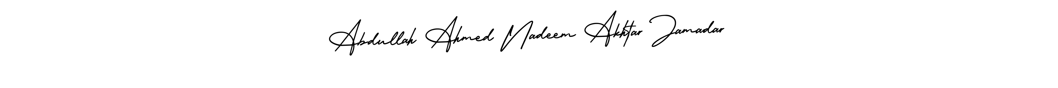 Check out images of Autograph of Abdullah Ahmed Nadeem Akhtar Jamadar name. Actor Abdullah Ahmed Nadeem Akhtar Jamadar Signature Style. AmerikaSignatureDemo-Regular is a professional sign style online. Abdullah Ahmed Nadeem Akhtar Jamadar signature style 3 images and pictures png