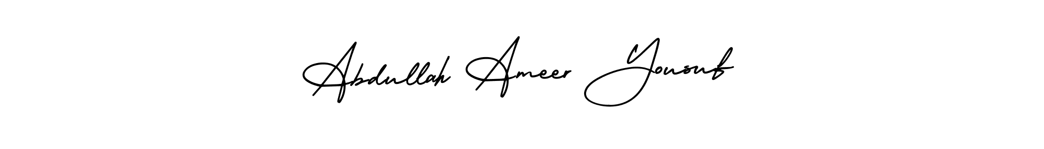 You can use this online signature creator to create a handwritten signature for the name Abdullah Ameer Yousuf. This is the best online autograph maker. Abdullah Ameer Yousuf signature style 3 images and pictures png