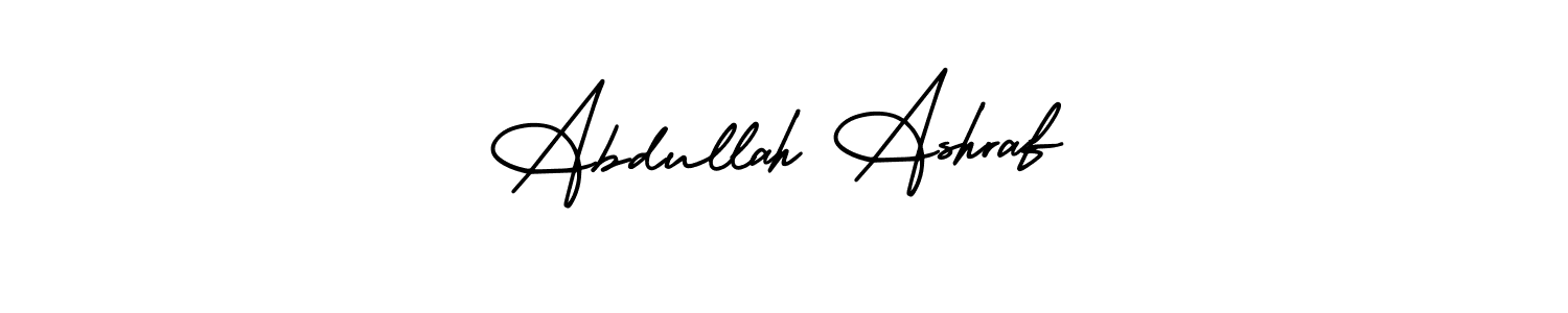 Abdullah Ashraf stylish signature style. Best Handwritten Sign (AmerikaSignatureDemo-Regular) for my name. Handwritten Signature Collection Ideas for my name Abdullah Ashraf. Abdullah Ashraf signature style 3 images and pictures png