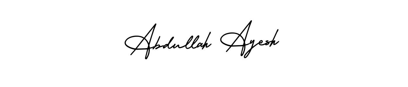 AmerikaSignatureDemo-Regular is a professional signature style that is perfect for those who want to add a touch of class to their signature. It is also a great choice for those who want to make their signature more unique. Get Abdullah Ayesh name to fancy signature for free. Abdullah Ayesh signature style 3 images and pictures png