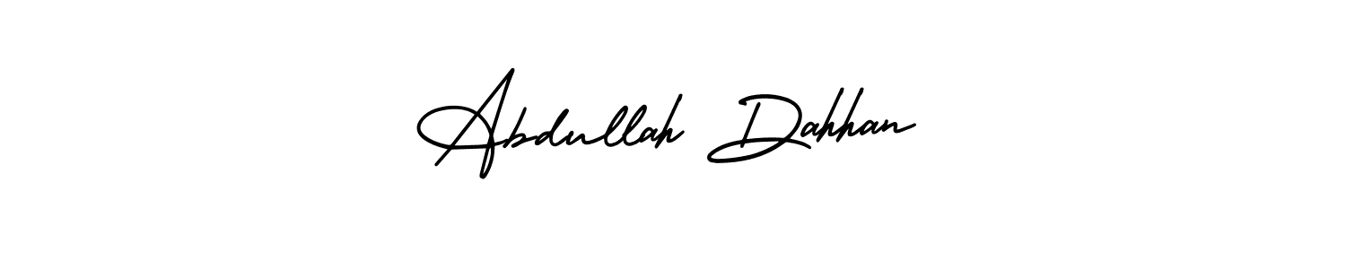 This is the best signature style for the Abdullah Dahhan name. Also you like these signature font (AmerikaSignatureDemo-Regular). Mix name signature. Abdullah Dahhan signature style 3 images and pictures png