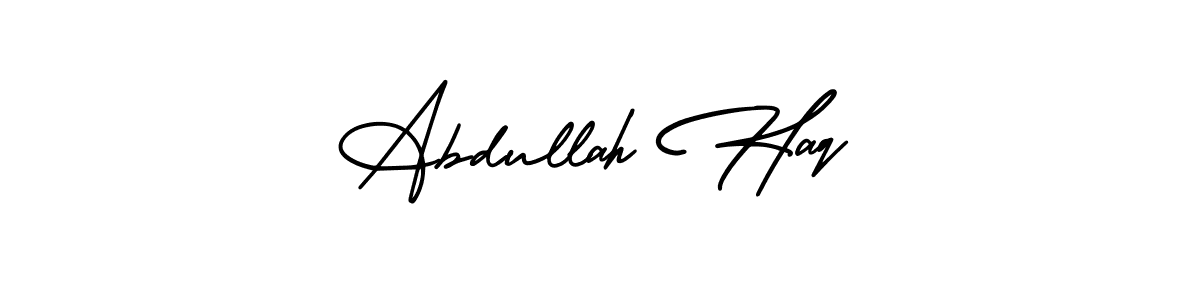 You should practise on your own different ways (AmerikaSignatureDemo-Regular) to write your name (Abdullah Haq) in signature. don't let someone else do it for you. Abdullah Haq signature style 3 images and pictures png