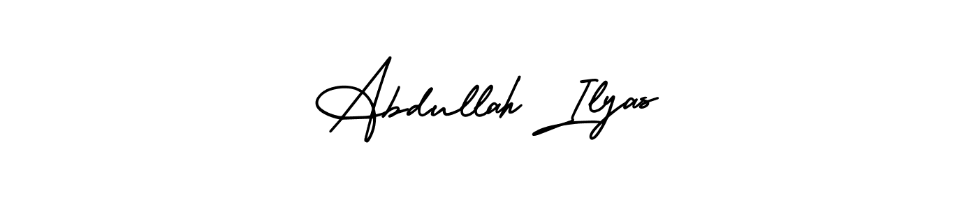 How to make Abdullah Ilyas name signature. Use AmerikaSignatureDemo-Regular style for creating short signs online. This is the latest handwritten sign. Abdullah Ilyas signature style 3 images and pictures png