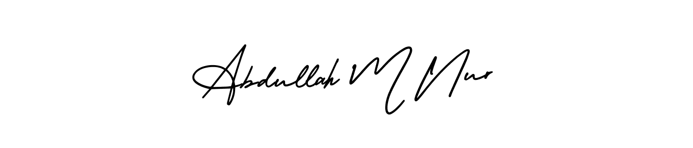 How to make Abdullah M Nur name signature. Use AmerikaSignatureDemo-Regular style for creating short signs online. This is the latest handwritten sign. Abdullah M Nur signature style 3 images and pictures png