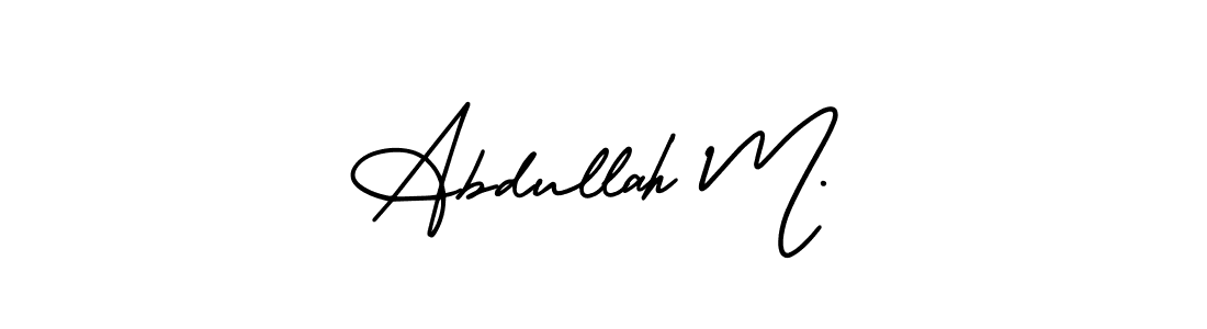 How to make Abdullah M. name signature. Use AmerikaSignatureDemo-Regular style for creating short signs online. This is the latest handwritten sign. Abdullah M. signature style 3 images and pictures png