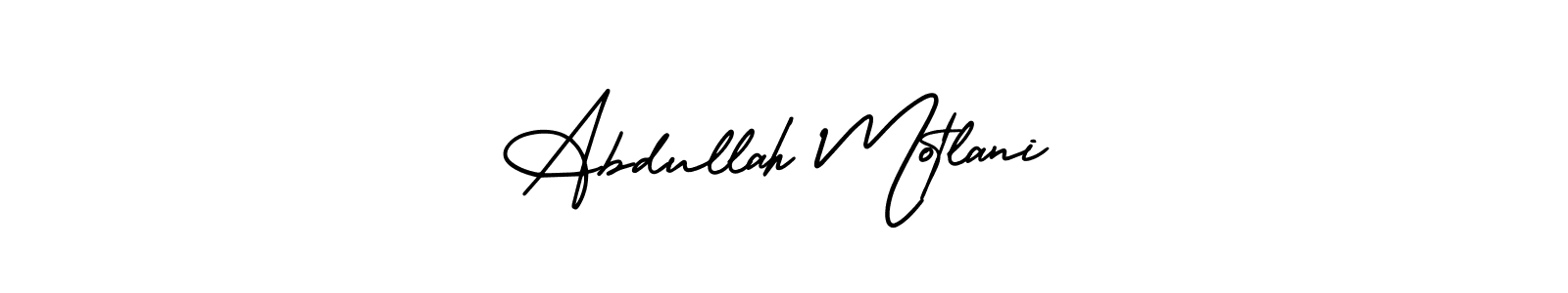 How to make Abdullah Motlani name signature. Use AmerikaSignatureDemo-Regular style for creating short signs online. This is the latest handwritten sign. Abdullah Motlani signature style 3 images and pictures png