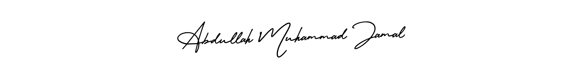 The best way (AmerikaSignatureDemo-Regular) to make a short signature is to pick only two or three words in your name. The name Abdullah Muhammad Jamal include a total of six letters. For converting this name. Abdullah Muhammad Jamal signature style 3 images and pictures png