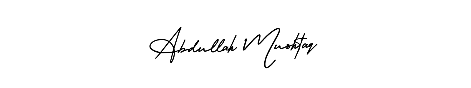 You should practise on your own different ways (AmerikaSignatureDemo-Regular) to write your name (Abdullah Mushtaq) in signature. don't let someone else do it for you. Abdullah Mushtaq signature style 3 images and pictures png