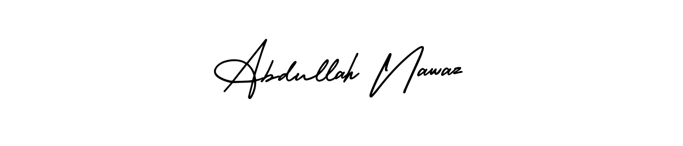 How to make Abdullah Nawaz name signature. Use AmerikaSignatureDemo-Regular style for creating short signs online. This is the latest handwritten sign. Abdullah Nawaz signature style 3 images and pictures png