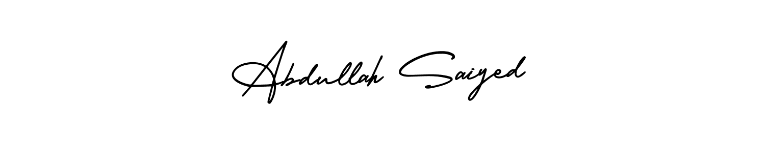 How to Draw Abdullah Saiyed signature style? AmerikaSignatureDemo-Regular is a latest design signature styles for name Abdullah Saiyed. Abdullah Saiyed signature style 3 images and pictures png