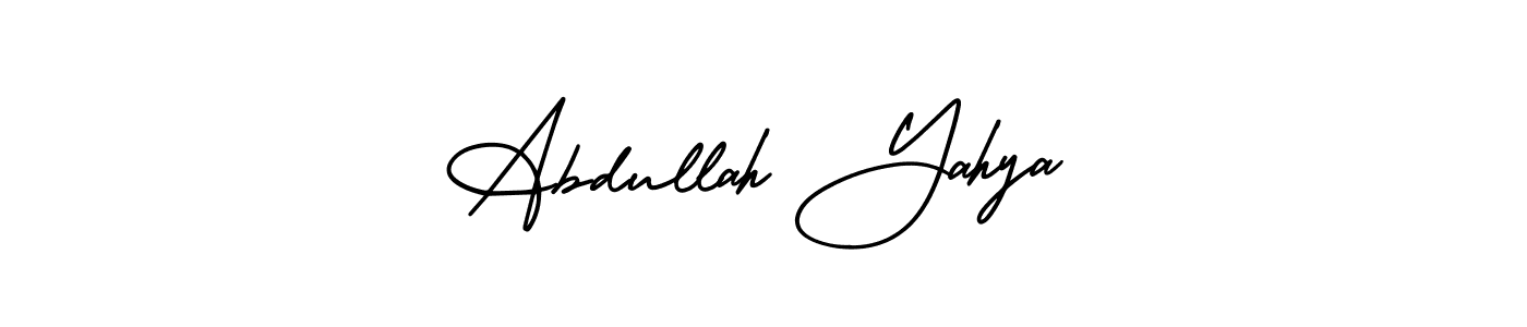 Use a signature maker to create a handwritten signature online. With this signature software, you can design (AmerikaSignatureDemo-Regular) your own signature for name Abdullah Yahya. Abdullah Yahya signature style 3 images and pictures png