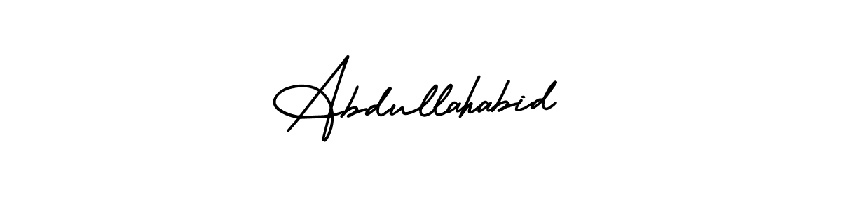 How to make Abdullahabid name signature. Use AmerikaSignatureDemo-Regular style for creating short signs online. This is the latest handwritten sign. Abdullahabid signature style 3 images and pictures png