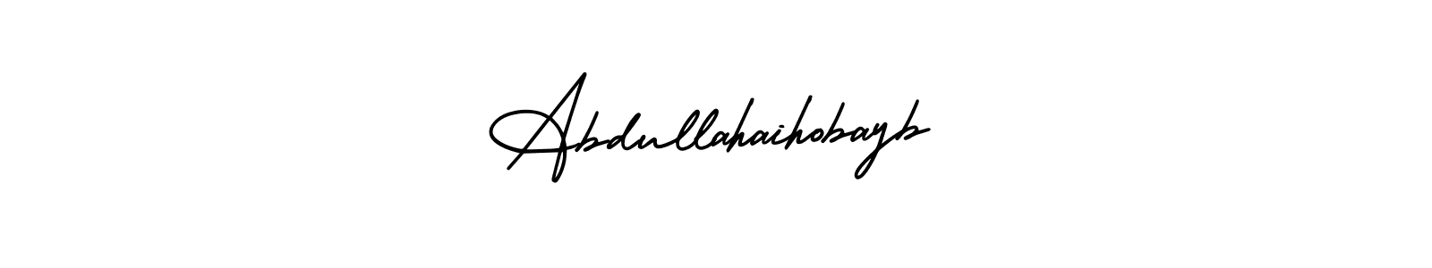 Use a signature maker to create a handwritten signature online. With this signature software, you can design (AmerikaSignatureDemo-Regular) your own signature for name Abdullahaihobayb. Abdullahaihobayb signature style 3 images and pictures png