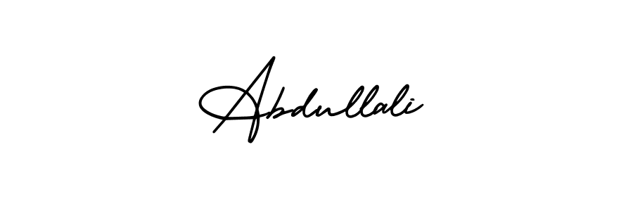 How to make Abdullali name signature. Use AmerikaSignatureDemo-Regular style for creating short signs online. This is the latest handwritten sign. Abdullali signature style 3 images and pictures png