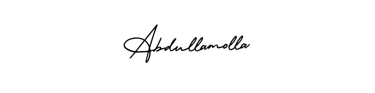 It looks lik you need a new signature style for name Abdullamolla. Design unique handwritten (AmerikaSignatureDemo-Regular) signature with our free signature maker in just a few clicks. Abdullamolla signature style 3 images and pictures png