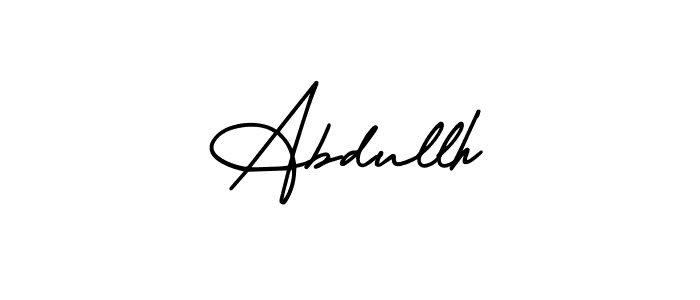 How to make Abdullh name signature. Use AmerikaSignatureDemo-Regular style for creating short signs online. This is the latest handwritten sign. Abdullh signature style 3 images and pictures png