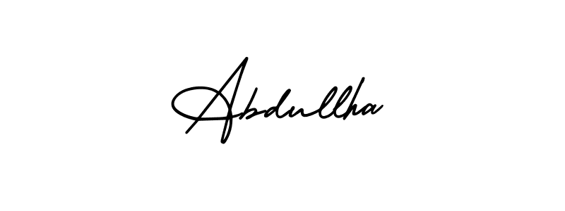 Abdullha stylish signature style. Best Handwritten Sign (AmerikaSignatureDemo-Regular) for my name. Handwritten Signature Collection Ideas for my name Abdullha. Abdullha signature style 3 images and pictures png