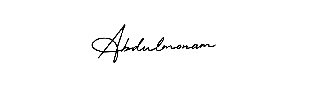 Make a beautiful signature design for name Abdulmonam. With this signature (AmerikaSignatureDemo-Regular) style, you can create a handwritten signature for free. Abdulmonam signature style 3 images and pictures png