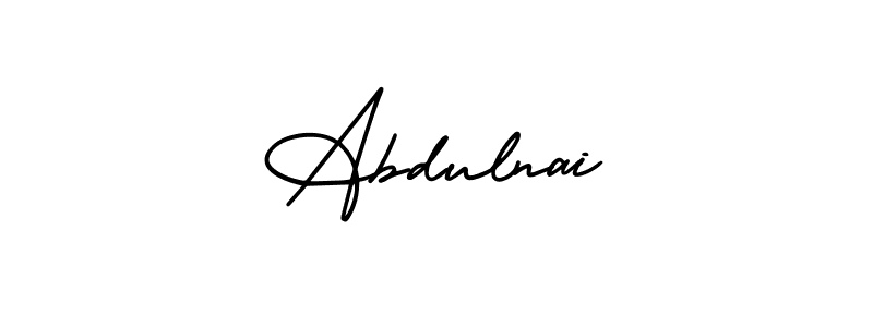 Use a signature maker to create a handwritten signature online. With this signature software, you can design (AmerikaSignatureDemo-Regular) your own signature for name Abdulnai. Abdulnai signature style 3 images and pictures png