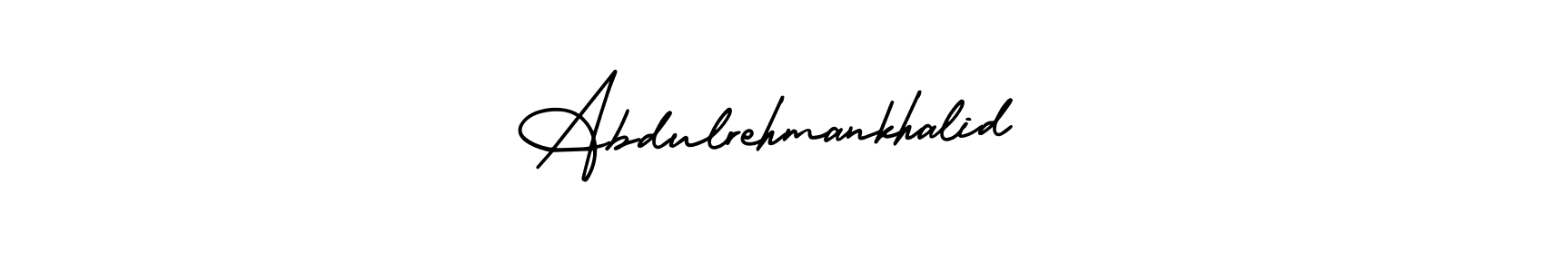 The best way (AmerikaSignatureDemo-Regular) to make a short signature is to pick only two or three words in your name. The name Abdulrehmankhalid include a total of six letters. For converting this name. Abdulrehmankhalid signature style 3 images and pictures png